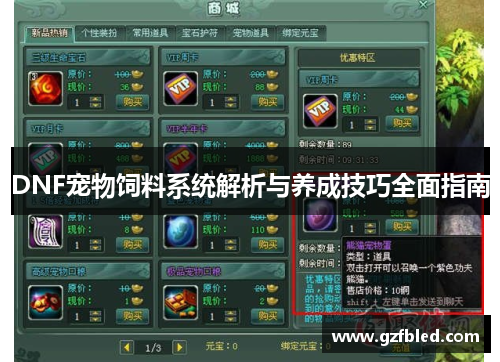 DNF宠物饲料系统解析与养成技巧全面指南 DNF宠物饲料系统解析与养成技巧全面指南